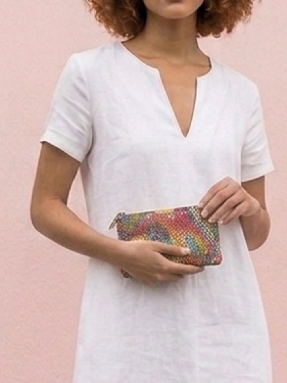 EUC! MILLY Colorful Woven Printed Bag Clutch with Gold Frame - Picture 5 of 11